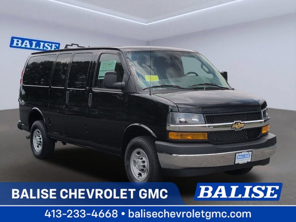 2026 Chevrolet Express Cargo WT in Black — front three-quarter view