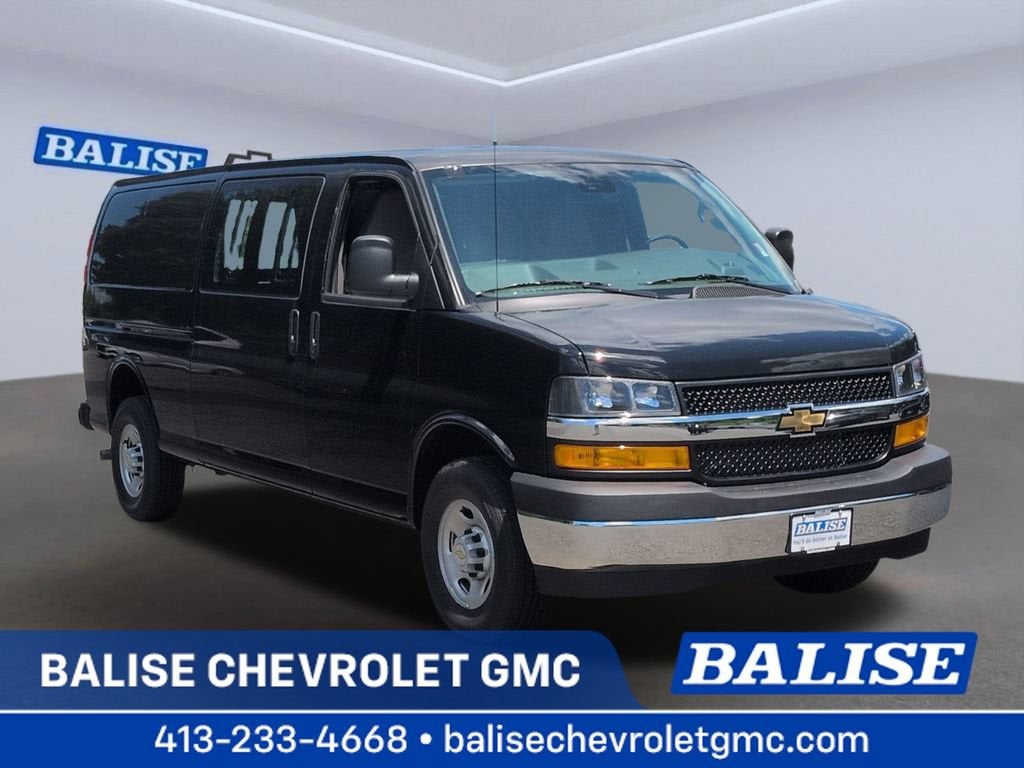 2026 Chevrolet Express Cargo WT in Black — front three-quarter view