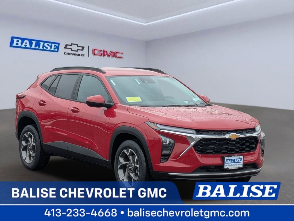 2026 Chevrolet Trax LT in Apex Red — front three-quarter view
