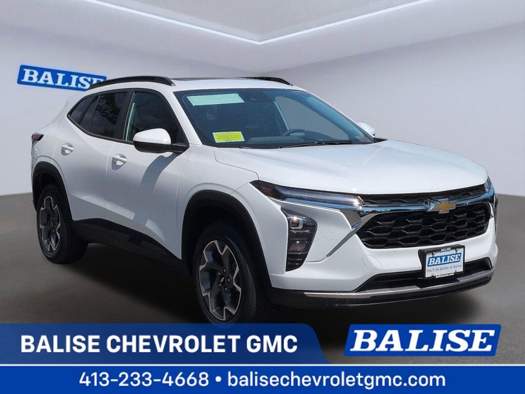 2026 Chevrolet Trax LT in Summit White — front three-quarter view