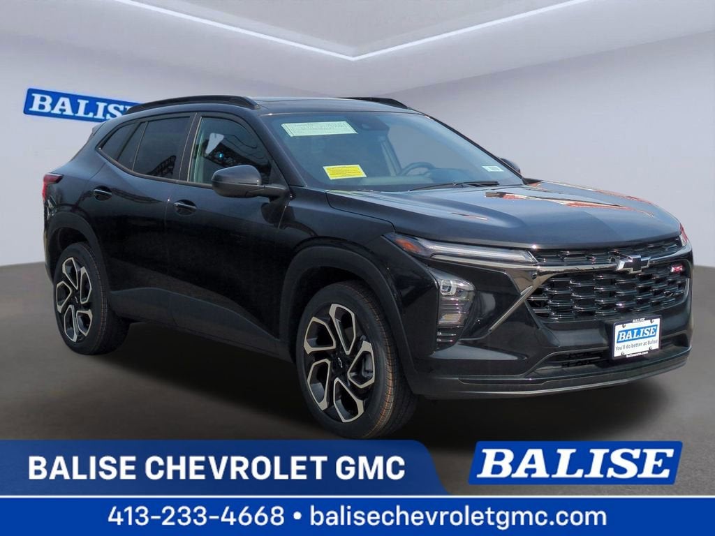 2026 Chevrolet Trax 2RS in Mosaic Black Metallic — front three-quarter view